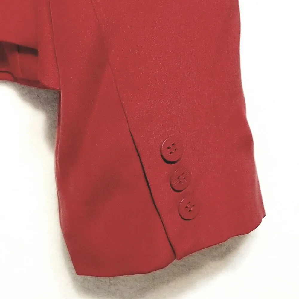 Danielle Martin 16 Blazer Red Silk Double Breasted Vintage Career Office Classic